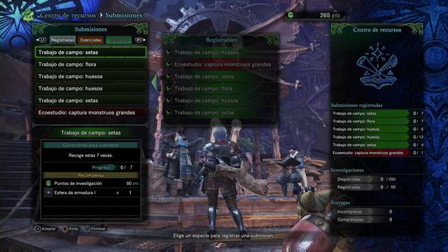 Monster Hunter World - Reconstruye el campamento del bosque - Submisiones
