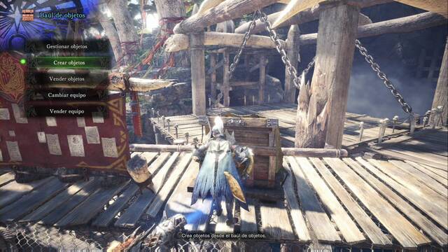 Monster Hunter World - Cómo crear objetos y munición - Creando desde el baúl