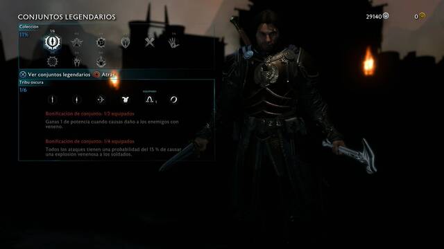 Sombras de Guerra Conjuntos legendarios