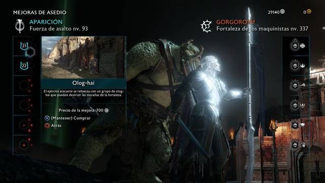 Sombras de Guerra Conseguir Mirians - Desbloquear las mejoras de asedio