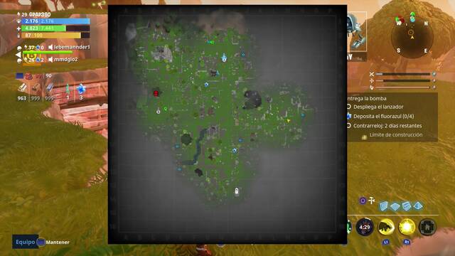 Fortnite - Entrega la bomba - Puntos A y B en el mapa