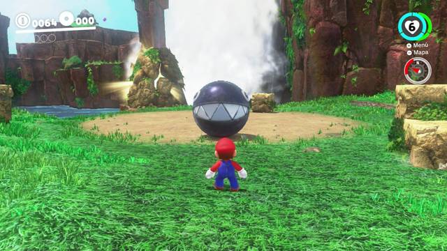 Super Mario Odyssey - Reino de las Cataratas - Energiluna 1 - Chomp encadenado