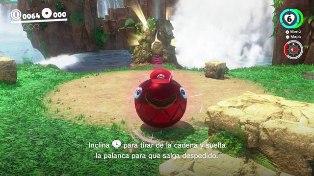 Super Mario Odyssey - Reino de las Cataratas - Energiluna 1 - Lanzar Chomp