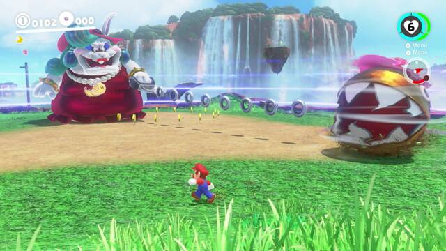 Super Mario Odyssey - Reino de las Cataratas - Señoral Broodal - Ataque con el Chomp