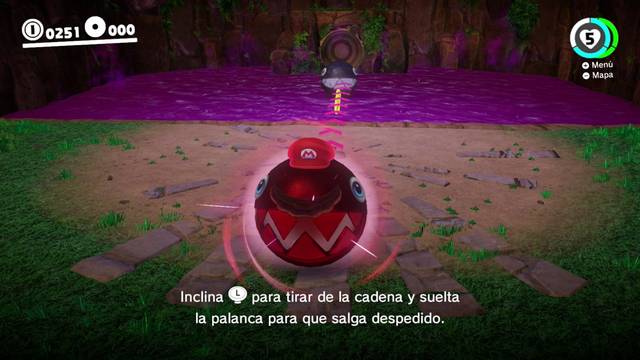 Super Mario Odyssey - Reino de las Cataratas - Chomp encadenados