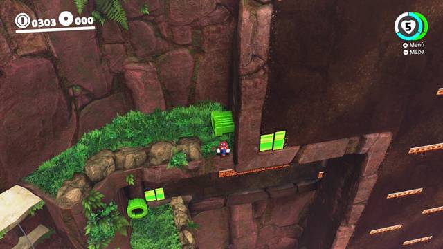 Super Mario Odyssey - Reino de las Cataratas Cueva del abismo - Segunda tubería