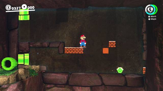 Super Mario Odyssey - Reino de las Cataratas Cueva del abismo - Camino hacia la Energiluna 16