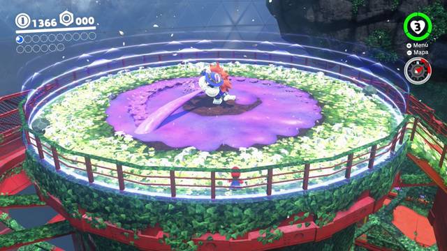 Super Mario Odyssey - Reino Arbolado - Broodal azul - Broodal lanzado el líquido