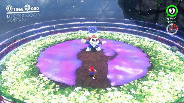 Super Mario Odyssey - Reino Arbolado - Broodal azul - Quitarle el gorro al Broodal