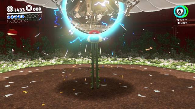 Super Mario Odyssey - Reino Arbolado - Energiluna 4 - Golpear en la zona inferior