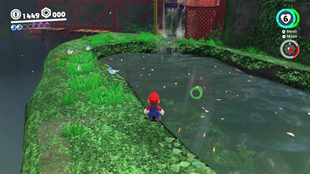 Super Mario Odyssey - Reino Arbolado - Energilunas 39 y 40 - Tubería inundada