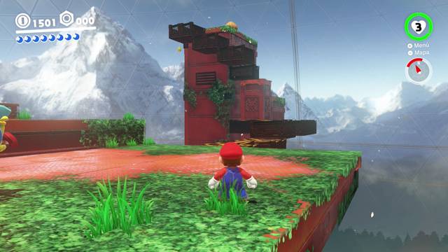 Super Mario Odyssey - Reino Arbolado - Energiluna 17 - Torre en ruinas
