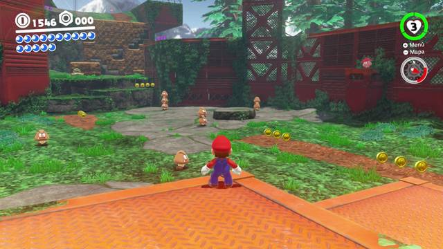 Super Mario Odyssey - Reino Arbolado - Energiluna 21 - Zona de Goombas