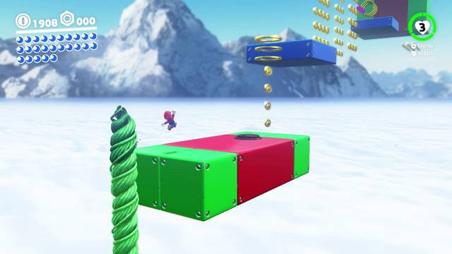 Super Mario Odyssey - Reino Arbolado - Energilunas 47 y 48 - Prueba en las nubes