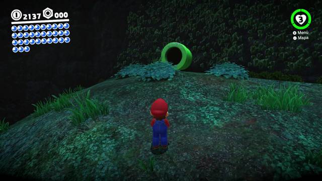 Super Mario Odyssey - Reino Arbolado - Energiluna 30 - Tubería en la montaña