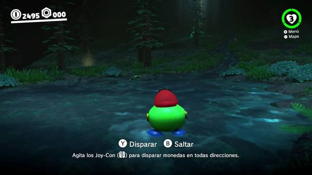 Super Mario Odyssey - Reino Arbolado - Energiluna 33 - Monerrana y Planta de monedas
