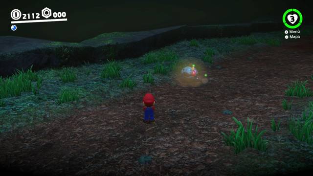 Super Mario Odyssey - Reino Arbolado - Energiluna 28 - Piedra con luz extraña