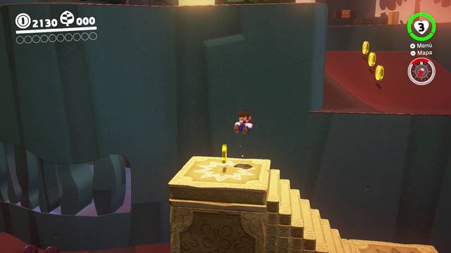 Super Mario Odyssey - Reino Perdido - Energiluna 1 - Cambiar las escaleras
