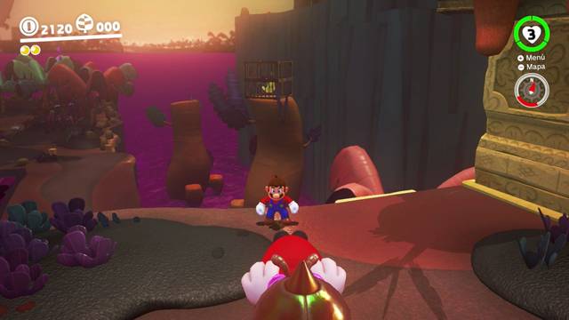 Super Mario Odyssey - Reino Perdido - Energiluna 19 - Enemigo atrapando la gorra