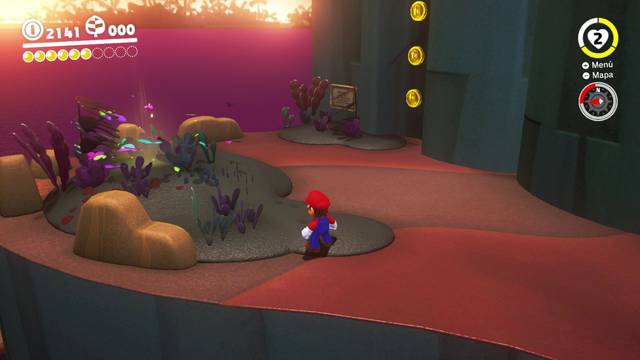 Super Mario Odyssey - Reino Perdido - Energiluna 9 - Zona con luz extraña