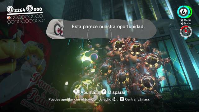 Super Mario Odyssey - Reino Urbano - Cienpis elctrico - Disparar al jefe