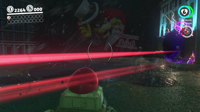 Super Mario Odyssey - Reino Urbano - Cienpis elctrico - Embestida del jefe