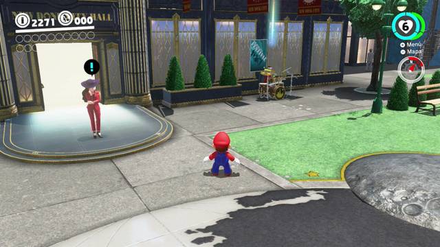 Super Mario Odyssey - Reino Urbano - Hablar con Pauline - Baterista y Energiluna 2