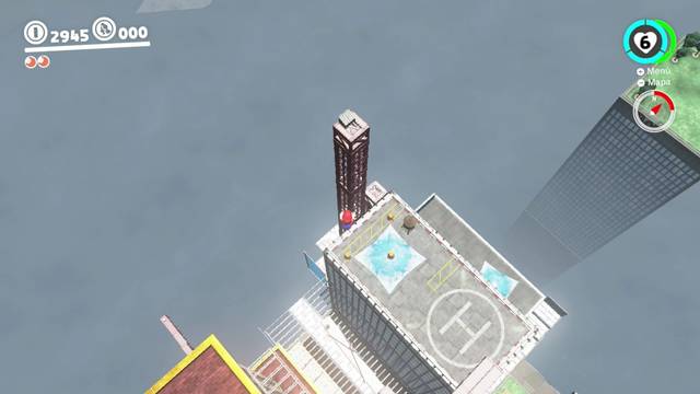 Super Mario Odyssey - Reino Urbano - Energiluna 18 - Salto hacia la torre