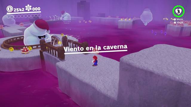 Super Mario Odyssey - Reino del Hielo - Energilunas 9 y 3 - Viento en la caverna