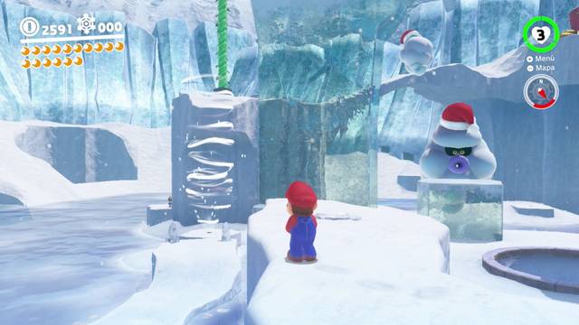 Super Mario Odyssey - Reino del Hielo - Energilunas 32 y 31 - Planta crecida