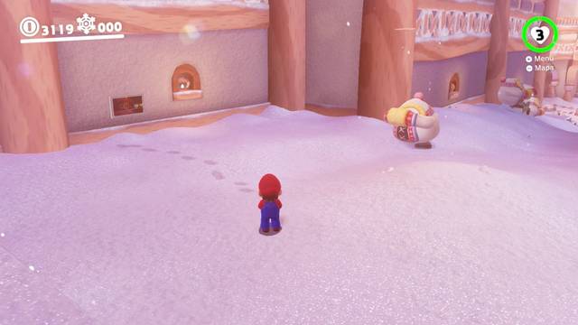 Super Mario Odyssey - Reino del Hielo - Energiluna 34 - Pista en el Reino del Hielo
