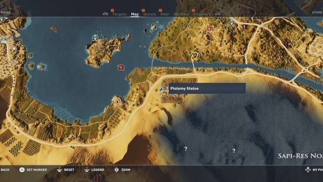 Assassin Creed Origins - Estatuas de Ptolomeo - Sapi-Res (Mefkat) - Localización en el mapa