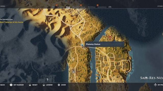 Assassin Creed Origins - Estatuas de Ptolomeo - Sapi-Res (Sureste) - Localización en el mapa