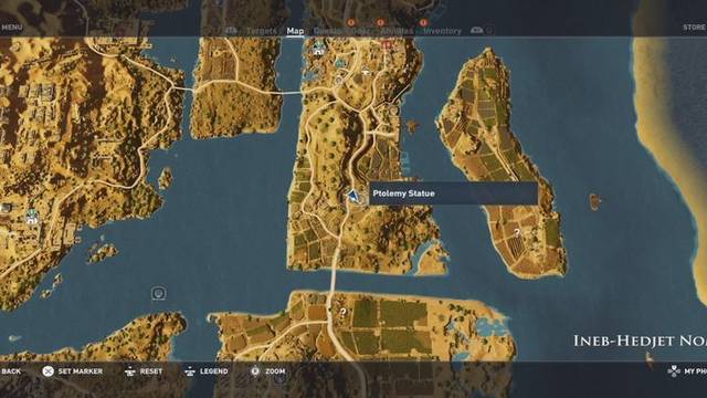 Assassin Creed Origins - Estatuas de Ptolomeo - Ineb-Hedjet (Templo de Hapi) - Localización en el mapa