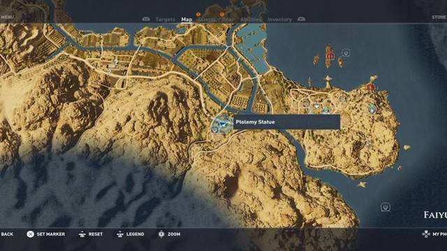Assassin Creed Origins - Estatuas de Ptolomeo - Fayún (Philoteris) - Localización en el mapa