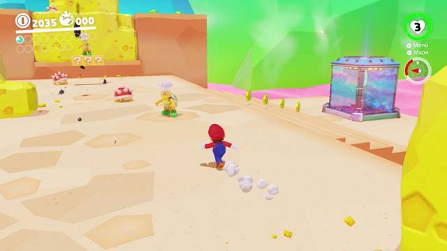 Super Mario Odyssey - Reino de los fogones - Energiluna 2 - Hermanos Martillo y Bloques de queso