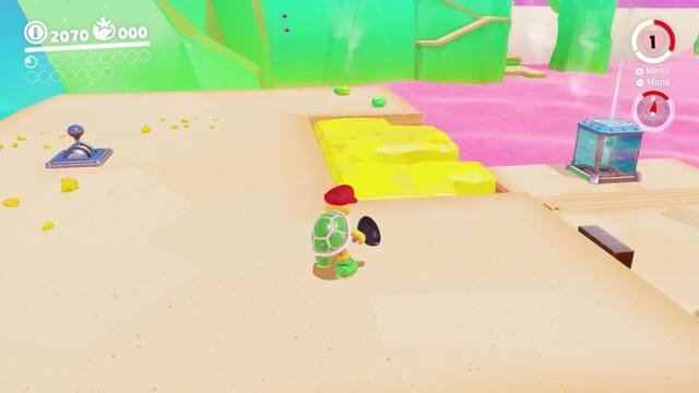 Super Mario Odyssey - Reino de los fogones - Energiluna 2 - Palanca y Energiluna 2