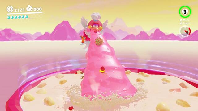 Super Mario Odyssey - Reino de los fogones - Jefe: Chefarraco - Primer vmito