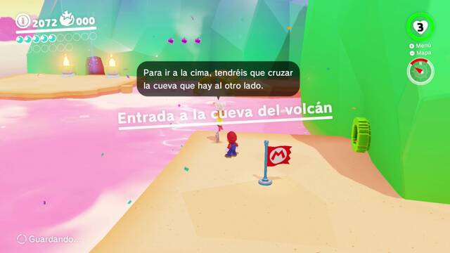 Super Mario Odyssey - Reino de los fogones - Energiluna 4 - Entrada a la zona 2D