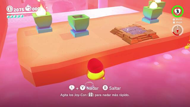 Super Mario Odyssey - Reino de los fogones - Energiluna 4 - Antorcha apagada