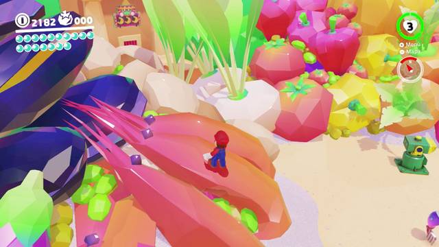 Super Mario Odyssey - Reino de los fogones - Energilunas 26 - Juego del sombrero