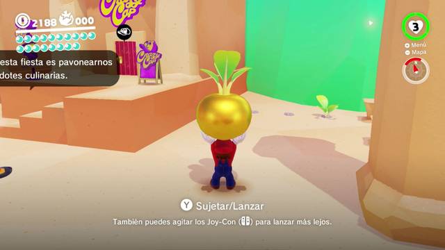Super Mario Odyssey - Reino de los fogones - Energilunas 15 - Cebolla dorada