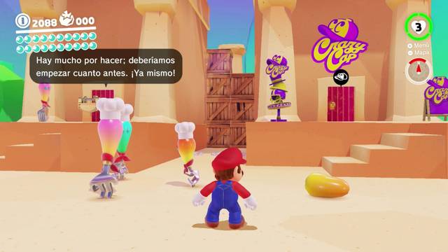 Super Mario Odyssey - Reino de los fogones - Energilunas 9 - Cajas de madera
