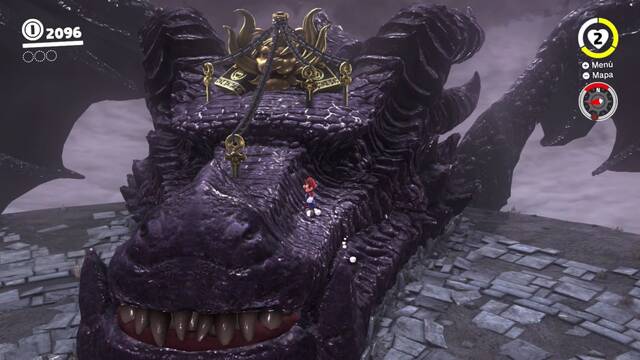 Super Mario Odyssey - Reino de las ruinas - Barras clavadas en la cabeza