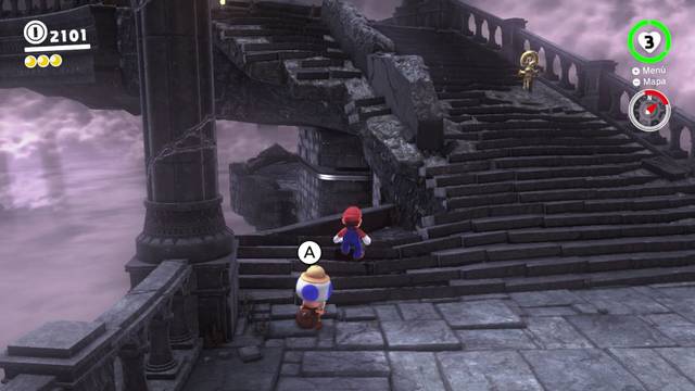 Super Mario Odyssey - Reino de las ruinas - Energiluna 2 - Saliente en las escaleras
