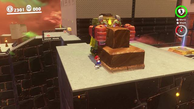 Super Mario Odyssey - Reino de Bowser - Energiluna 1 - Peldañogro golpeando el suelo