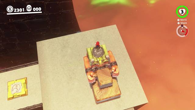 Super Mario Odyssey - Reino de Bowser - Energiluna 1 - Culatazo en la cabeza del Peldañogro