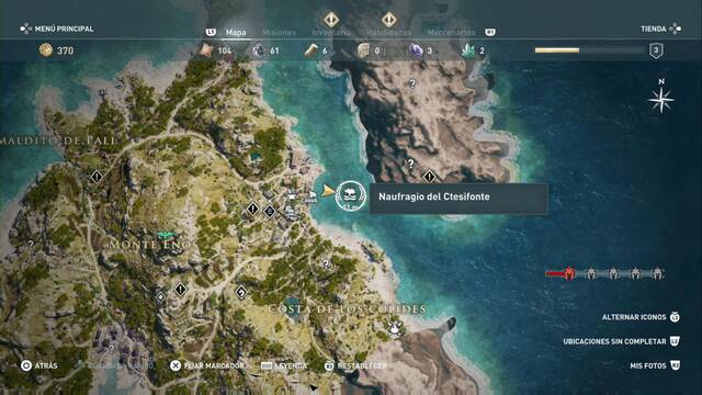 Assassin's Creed Odyssey: Costa de los Cólides - Naufragio del Ctesifonte