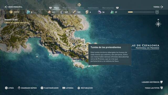Assassin's Creed Odyssey: Península de Proneso - Tumba de los pretendientes