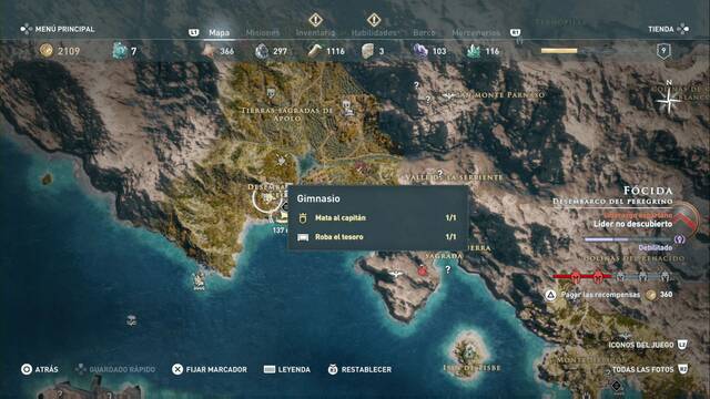 Assassin's Creed Odyssey: Desembarco del peregrino - Gimnasio